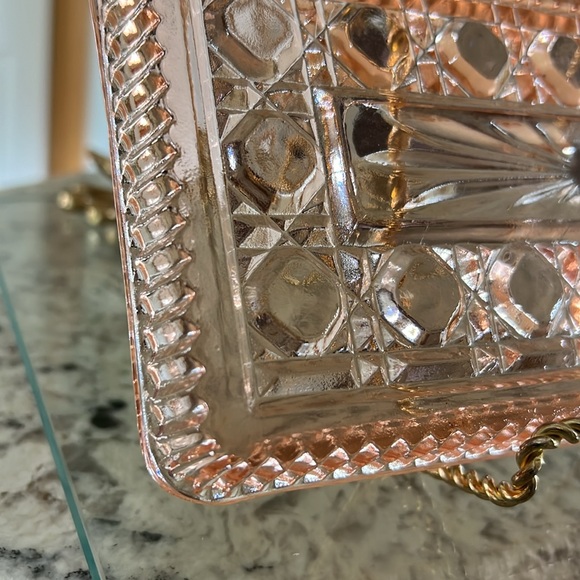 Vintage Indiana Glass Peach Ballad Serving Tray with Spoon - New in Box - Picture 9 of 11